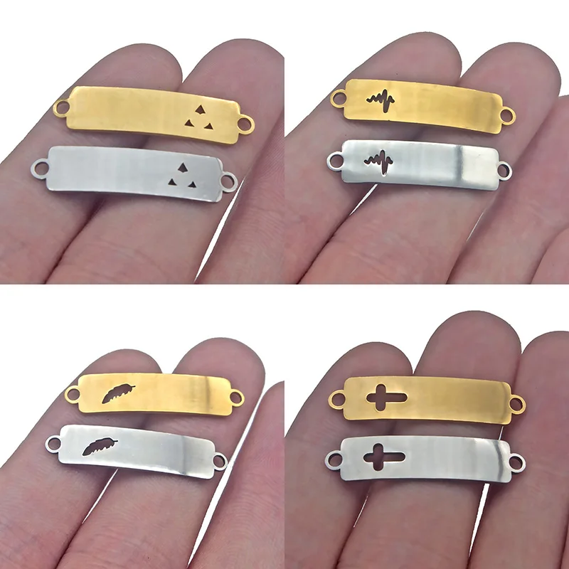 2 шт. гравировочная табличка для пар браслет из нержавеющей стали Золотая