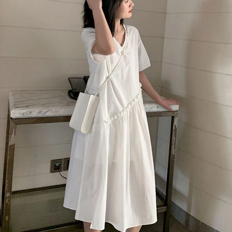 White cotton dress casual Clearance