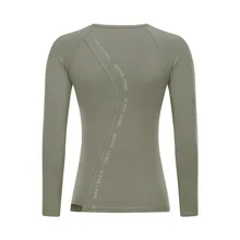 Длинный рукав круглый воротник Беговая футболка для тренировок Внутренний нагрудный коврик спортивный топ Женская дышащая тренировочная футболка для спортзала или йоги футболка