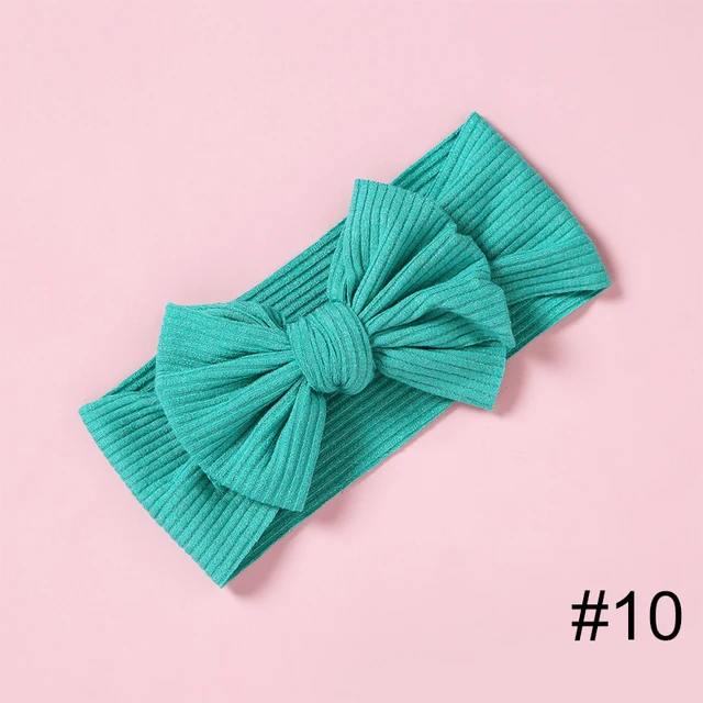 1pcs Solid Color Bowknot Baby Headband Elastic Turban Hairband Baby Girl Headbands Hair bands for Baby Girls Hair accessories 10