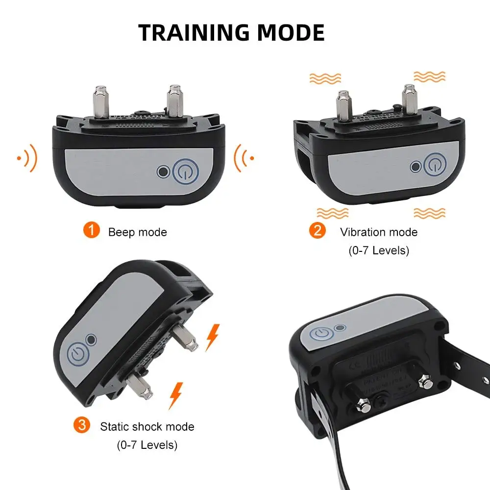 2 in 1 Wireless Electric Pet Dog Fence 4 Working Modes Dog Training Collars Waterproof Rechargeable Pet Electric Collar pet dog training collar