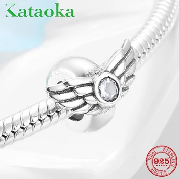 

Angel's Wings of Hope 925 Sterling Silver 925 Sterling Silver Spacer Silicone Bead Fit Original Pandora Bracelet Jewelry making