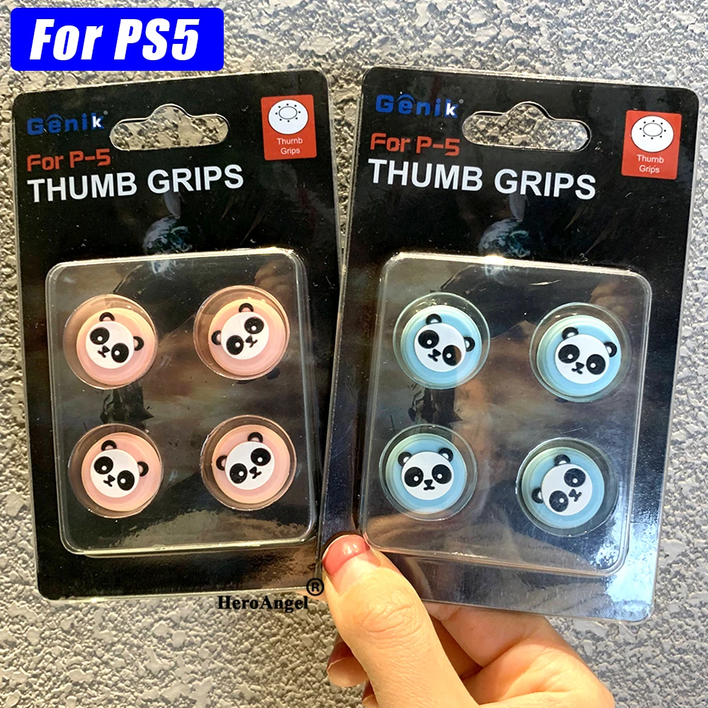Cubierta protectora de silicona para Joystick, funda bonita para mando de Panda, color rosa y azul, accesorios para Playstation 5 y PS5