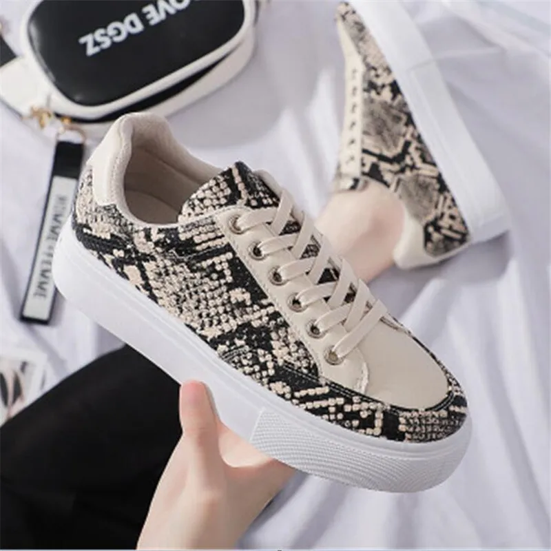snakeskin platform sneakers