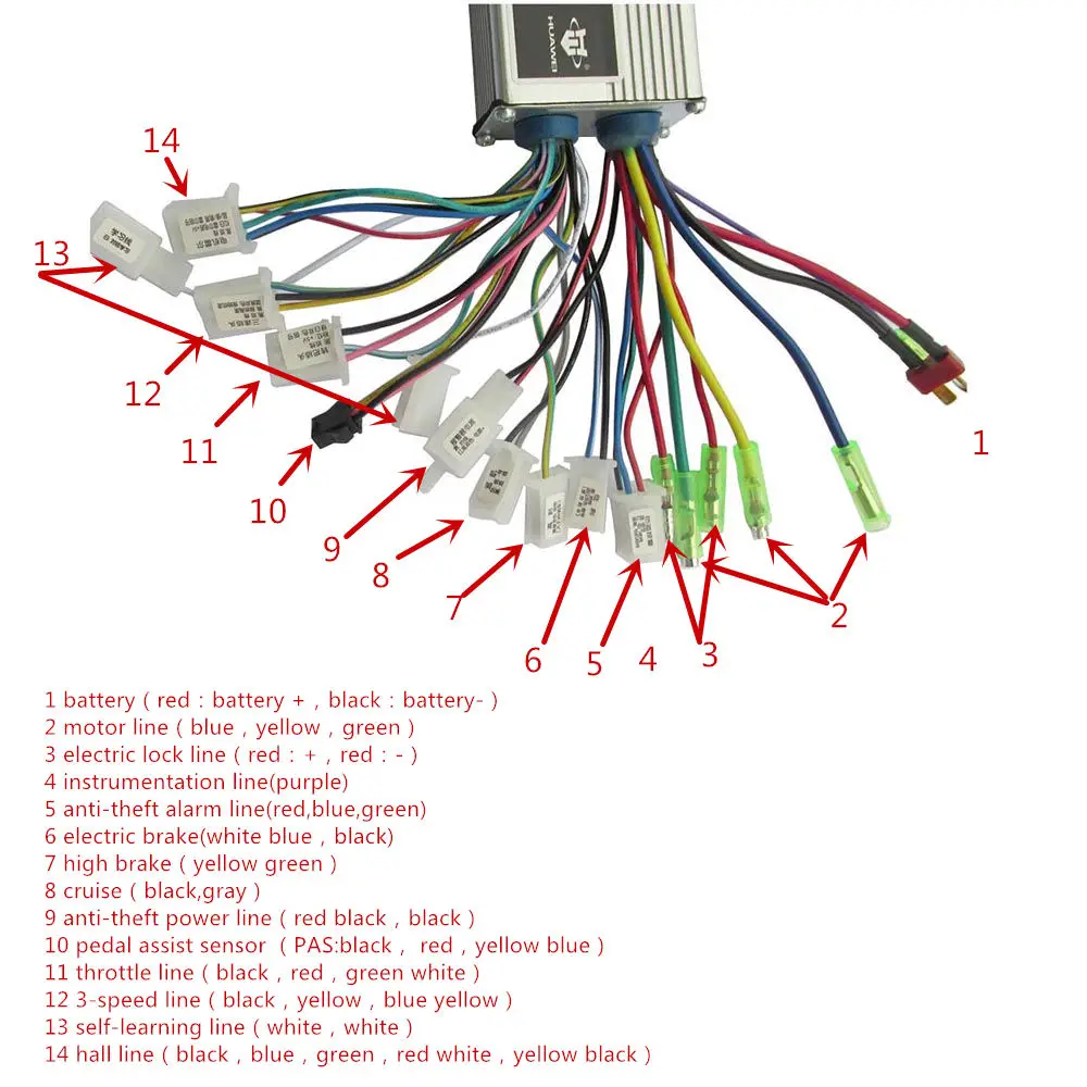 Cheap 36V 48V 350W ebike controller electric scooter brushless controller with PAS for electric bike/hub motor/bldc motor 4
