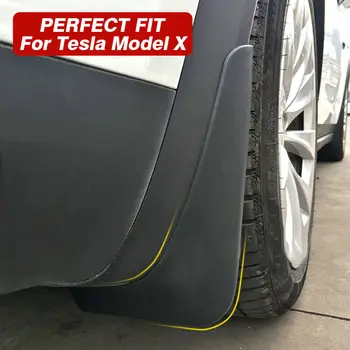 

Set Mudguards With Screw For Tesla Model X 2016-2019 Black Exterior ABS Plastic Splash Guard