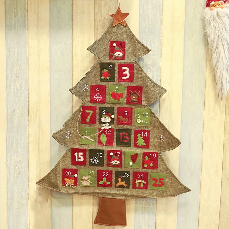 

Christmas Advent Countdown Calendars Christmas Tree Hanging Xmas Ornament Decoration For Home Office Party Decor