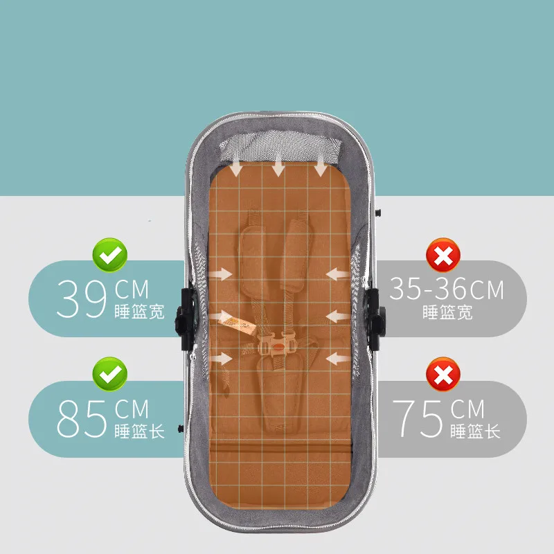 Baby stroller 3 in 1 stroller lying or dampening folding light weight two-sided child four seasons