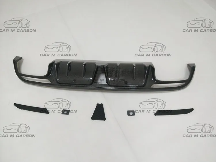 C-класс W205 углеродное волокно B стиль задний диффузор с выхлопным наконечником для C Класс W205 C63