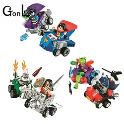 GonLeI 3 шт. Бела DC Super Heroes чудо женщина mighty Micros Bizarro моль Doomsday Building Block кирпичи Бэтмен игрушечные лошадки