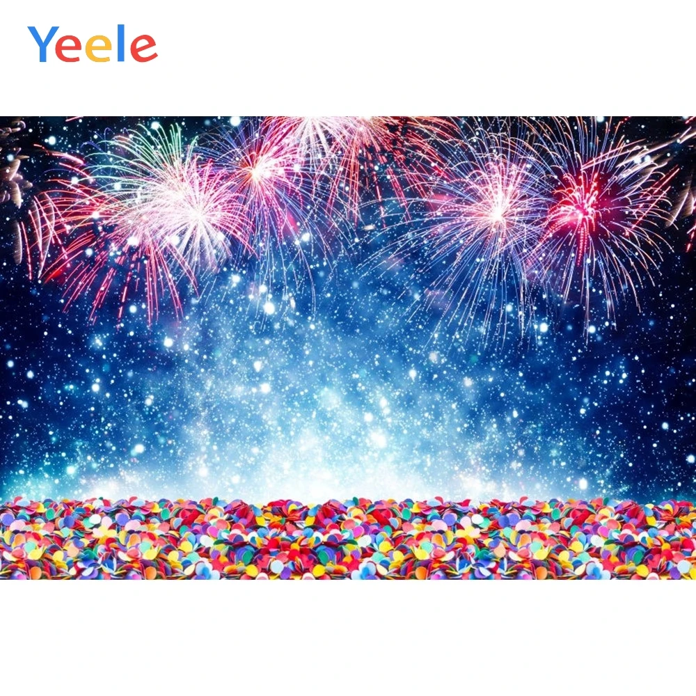

Christmas Colorful Fireworks New Year Background Light Bokeh Photography Backdrop For Photo Studio Vinyl Photophone Photocall
