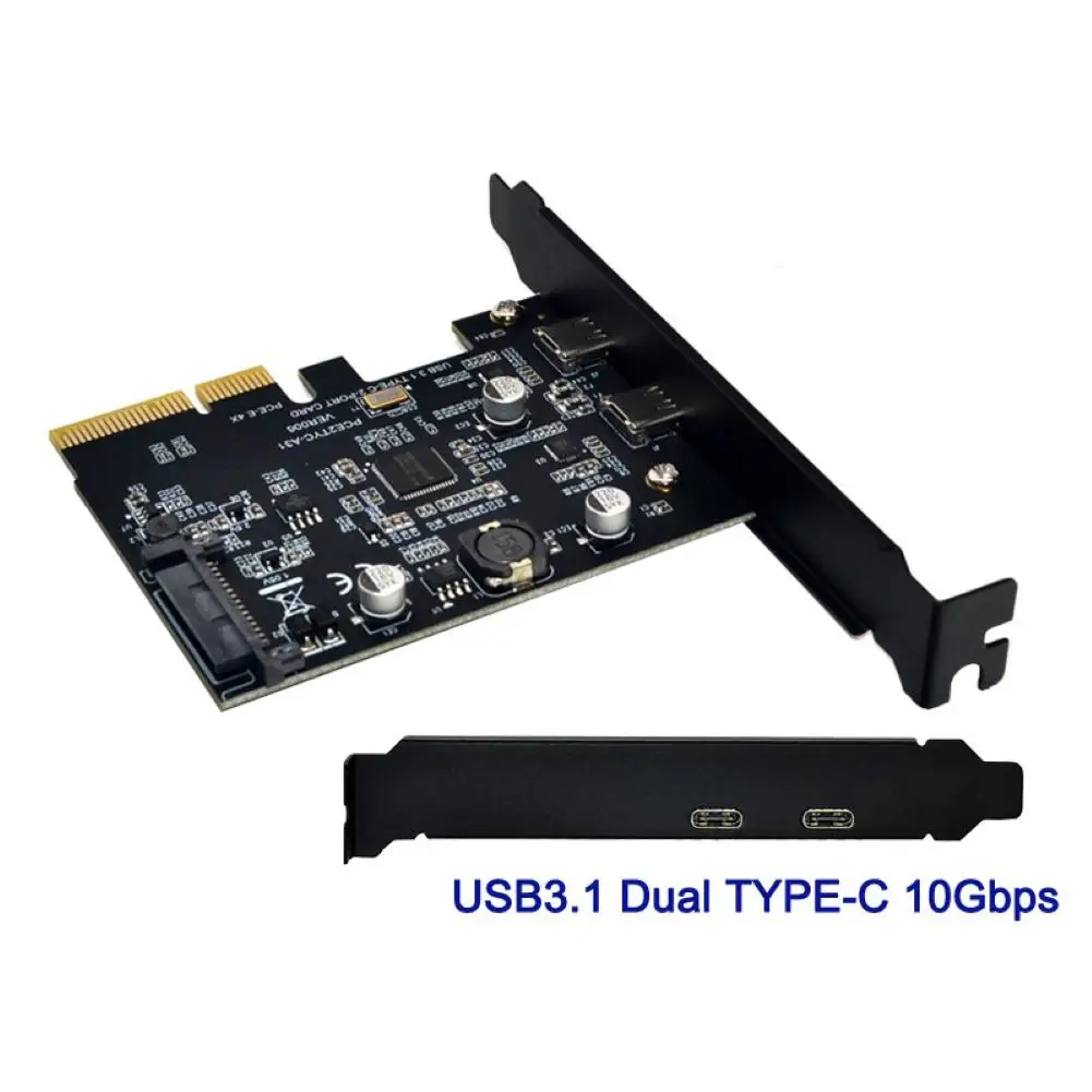 10 Гбит/с PCI Express X4 X8 X16 E к двойному адаптеру USB 3 1 type C|Платы расширения| |
