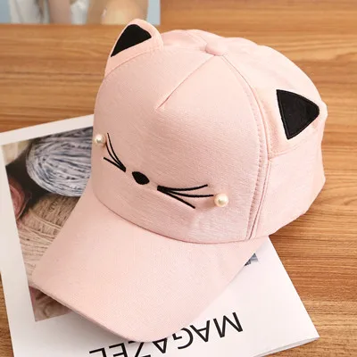 Бейсбольная кепка s Женская милая мультяшная вышивка Kawaii милый корейский стиль Защита от солнца универсальная простая Женская кепка Harajuku для женщин s Новинка - Цвет: pink