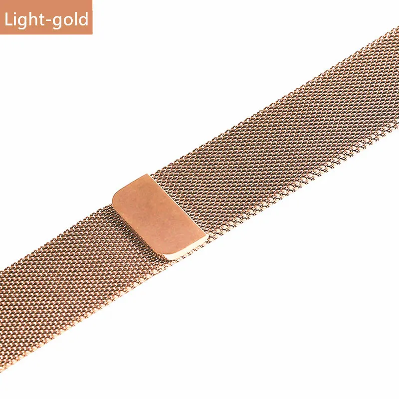Light gold Миланская петля для Apple Watch ремешок 44 мм 40 мм iWatch ремешок 42 мм 38 мм браслет для часов из нержавеющей стали Apple watch 5 4 3 2 - Цвет ремешка: Light gold