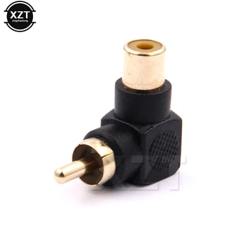 

1PC Black 90 Degree Right Angle RCA Male to Female M/F Connector Adapter Audio AV Plug Converter