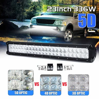 

NEW 336W 23 inch 5D Reflector LED Light Bar Black Pearl With Lens Chips Combo Beam For Offroad UAZ 4x4 12V 24V