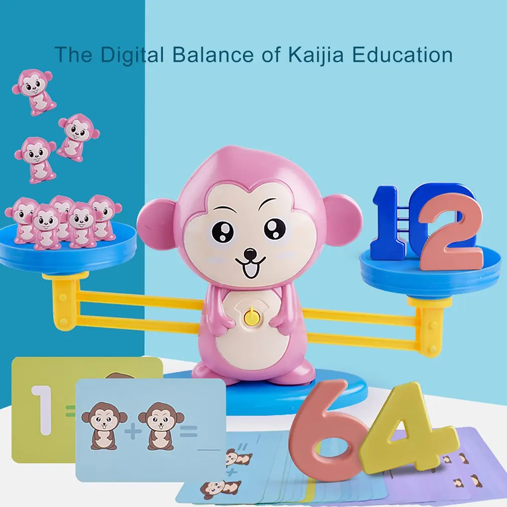 Обезьяна цифровой весы игрушка математический матч Игра настольная игрушка Раннее Обучение баланс игра дети сложение вычитание Математические Игрушки