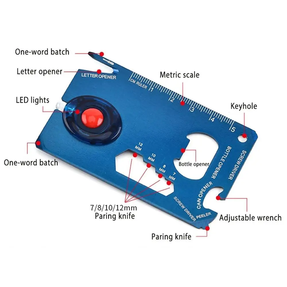 Outdoor LED light tool card multi-function Swiss knife lifesaving camping survival portable 30S4 | Спорт и развлечения