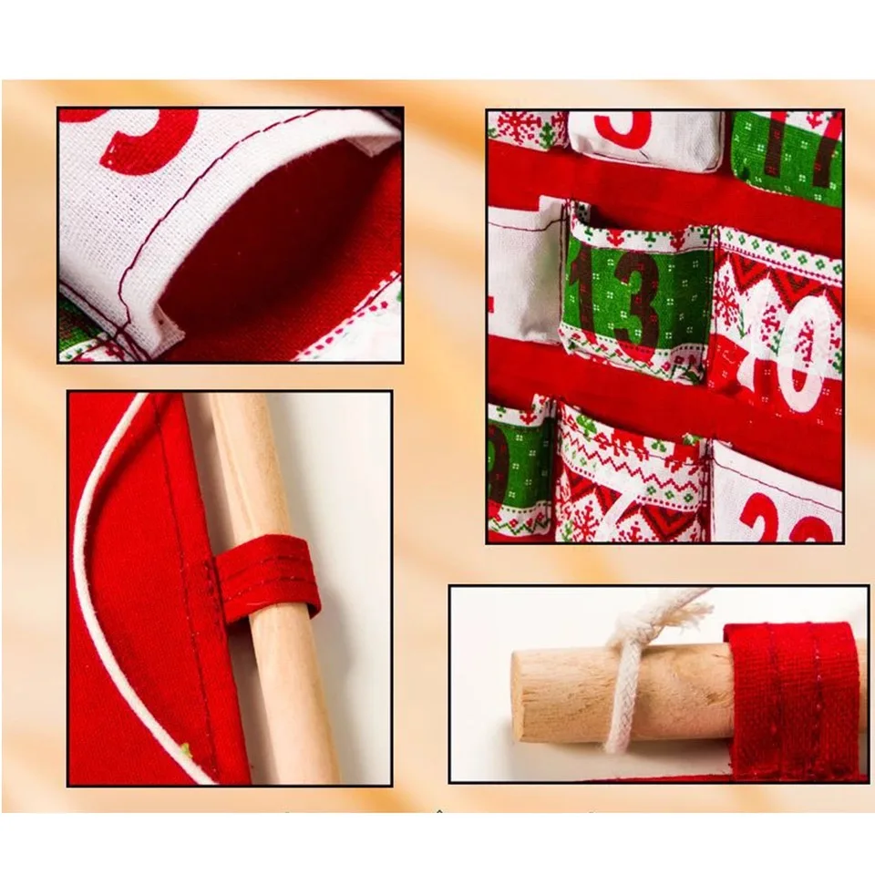 Christmas gift bag non-woven creative printing digital multi-pocket candy storage bag 2020 New Year Christmas decoration