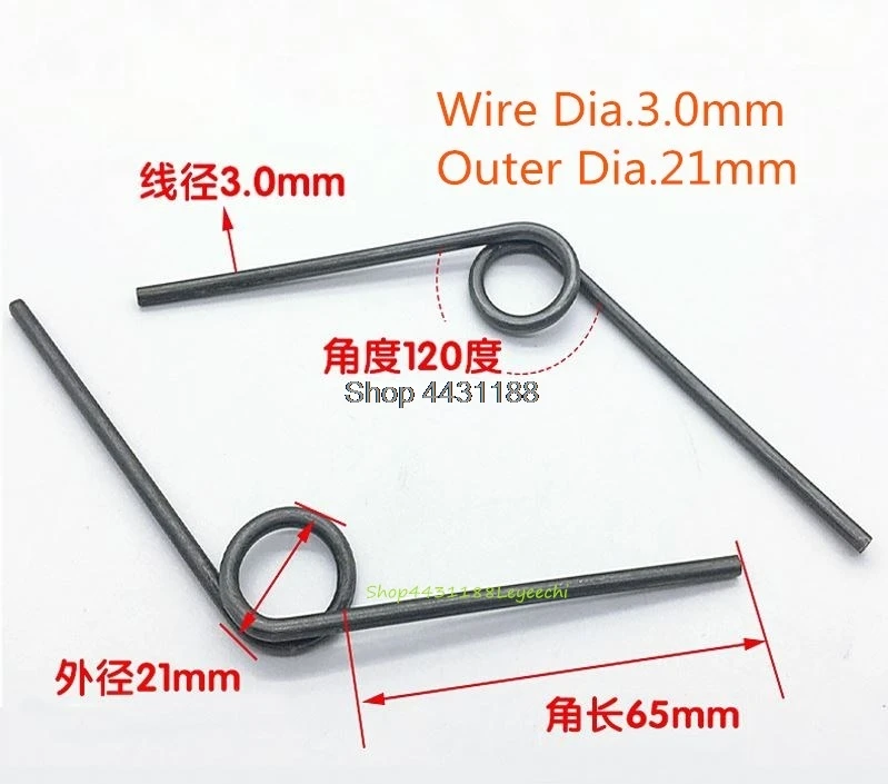 3Pcs/lot 120 degree 3.0*21*65mm Manganese steel Small Torsion Spring Hardware DIY Tools | Обустройство дома