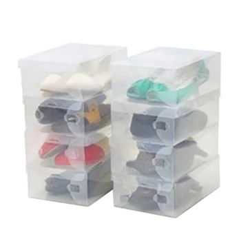 

Shoe Box, 10Pcs Shoe Storage Box for Ladies Men - Stackable and Foldable Shoe Organiser Boxes - Plastic and Clear
