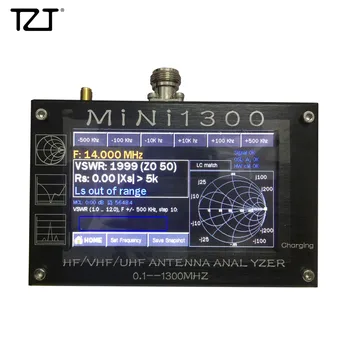 TZT 2020 New Mini1300 HF/VHF/UHF Antenna Analyzer 0.1-1300MHz with 4.3