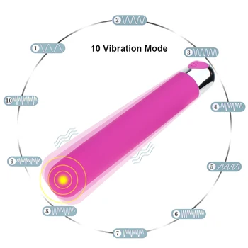 Vibrator Clitoris and G-Spot Stimulator Nipple Vibrate Massager Bullet Vibrating Wand Orgasm Vagina Dildo 10 Speeds for Travel 2