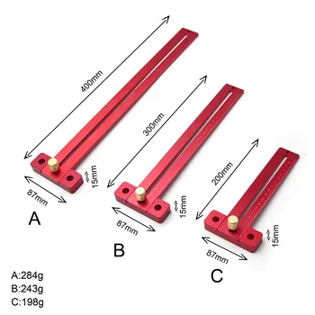 

Woodworking Crossed Rulers Hole Rulers Aluminum Alloy T-type Scriber Woodworking Measuring Tools WWO66