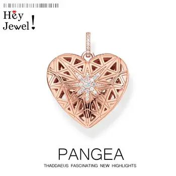 

Pendant Heart Medallion Star,2020 Summer Brand Pink Jewelry Romantic 925 Sterling Silver Accessories Locket Love Gift For Women
