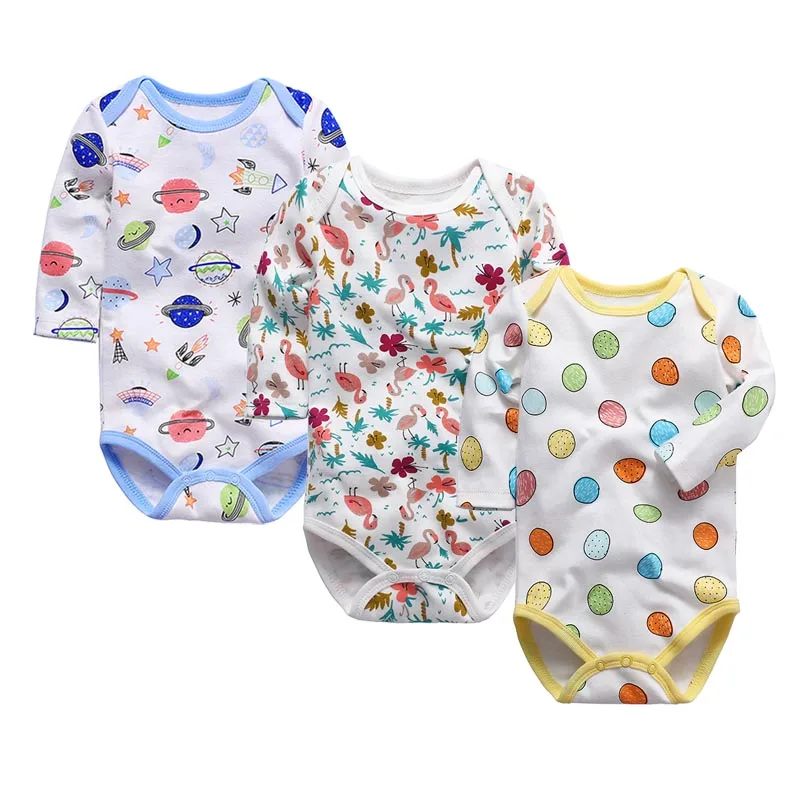 

3Piece Baby Girls Bodysuit Newborn Clothing Autumn Long Sleeve Cotton Jumpsuit Boys Infant Boy Baby Body Suit Clothes Sets