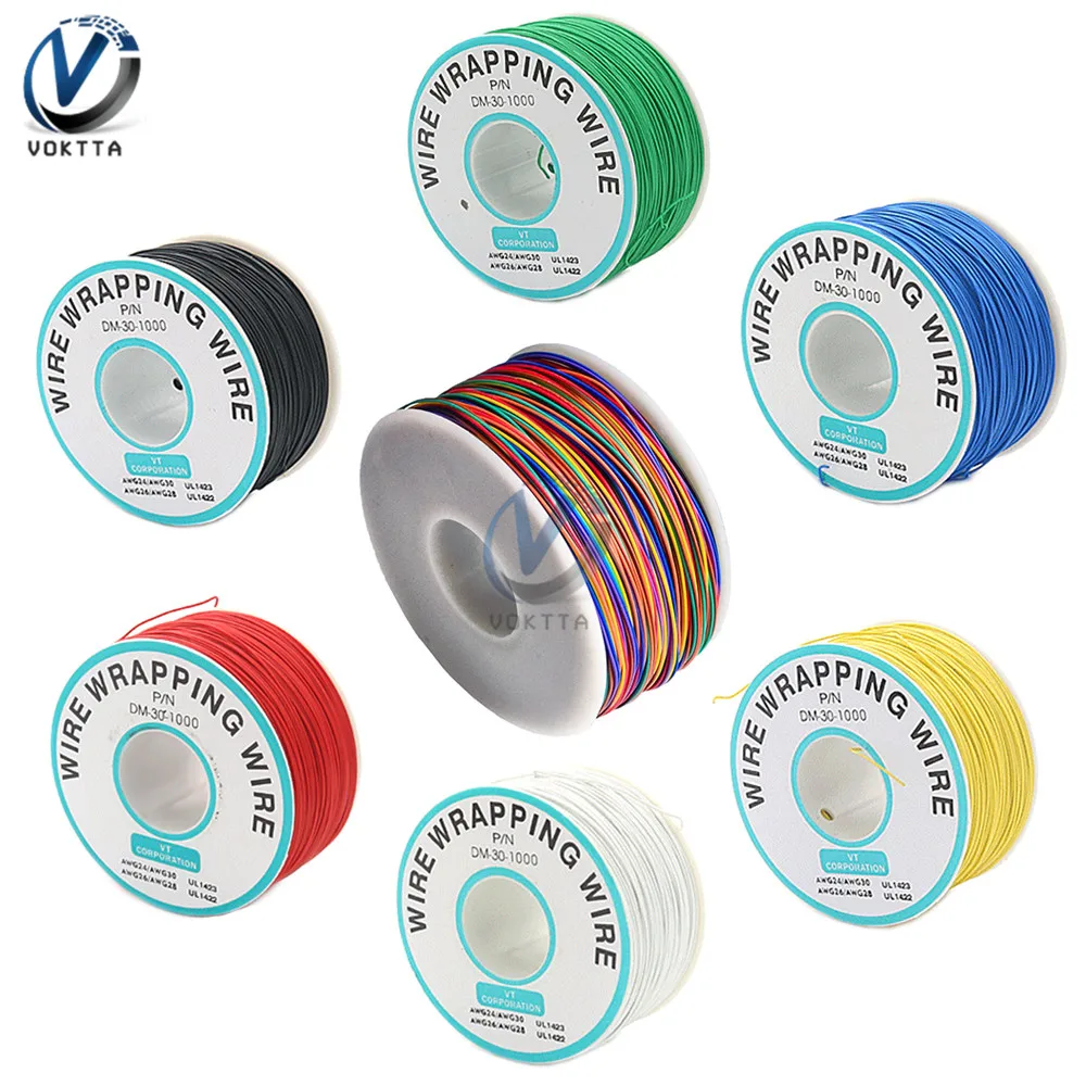 Fio de Envolvimento B301000 Ul1423 0.25 mm Estanhado Cobre Sólido Pvc Isolação Jumper Cabo 250m Cores 30awg