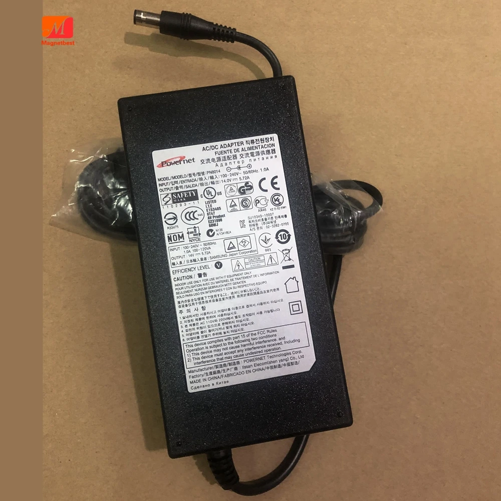 14 в 5.72A PN8014 адаптер питания зарядное устройство для samsung ЖК-монитор LT27A950 SAD04214A-UV Большой контактный внутри