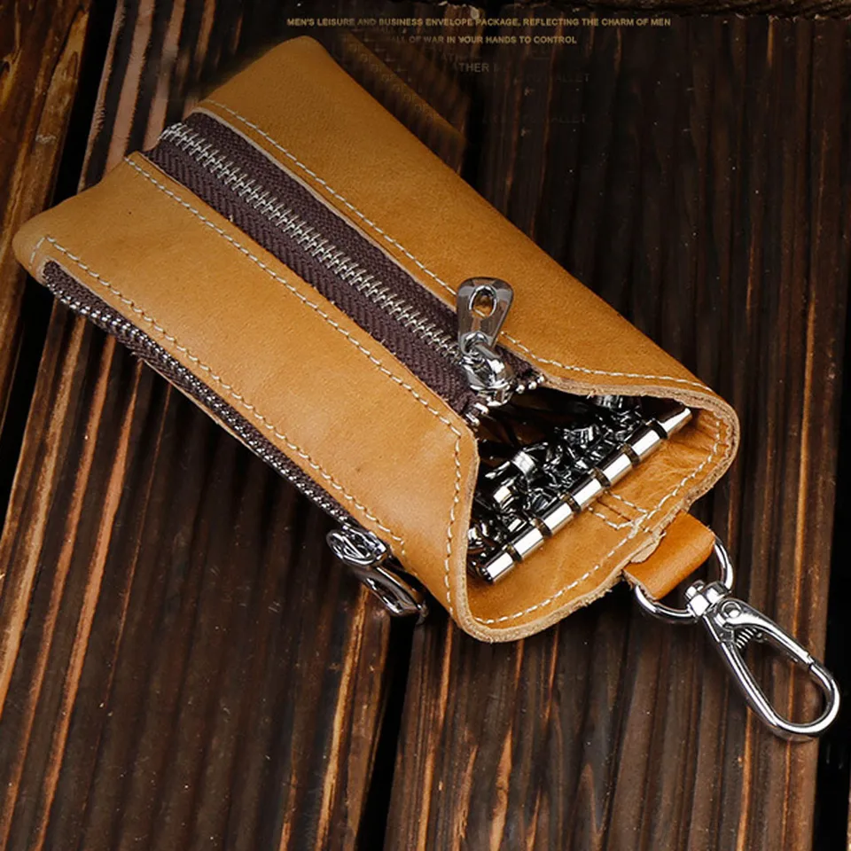 mens leather change purse