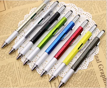 

Ballpoint Pen100pcs Multi-function Screwdriver Tool Caliper Level Scale Ball Pen Capacitance Advertisement Touch Ballpoint BO072