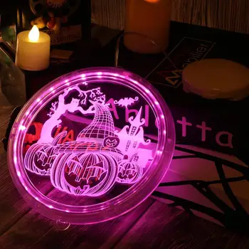 

Halloween 3D Hanging Lamp Pumpkin Wizard LED Light Wall Decorative Lamp Party Supplies For Home Bar