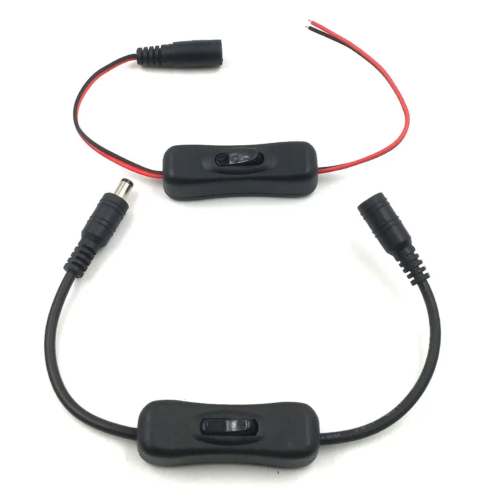 Провод постоянного тока кабельный разъём с переключателем 2 1x5 5 мм штекер Jack