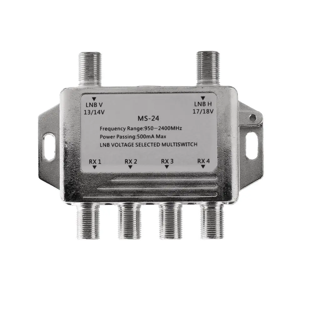 Mini Portable 2x4 Satellite Signal Multiswitch LNB Voltage Selected 950-2400MHz Multiswitch LNB Receiver Multiswitch
