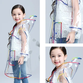 

Rain Coat Hooded Outdoors Clear Waterproof Kids Girls Raincoats Rainwear Transparent Raincoat Boys Plastic Girls 2019 CC50YY