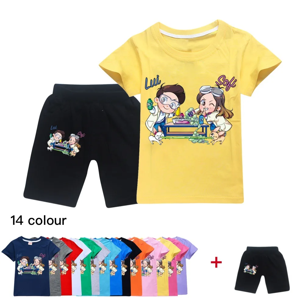 

Cotton Kids Clothes Summer Baby Style Fashion Cartoon Me Contro Te Girls Short Sleeves + SHORTS O-neck Pullover Kids Costume