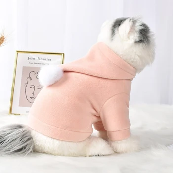 

1PCS Pet Dog Clothes Winter Warm Hoodie Soft Clothes Puppy Costume Two Feet Coat Teddy Dog Clothing For Keep Safe Pet Supplies