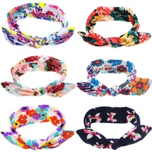 Лидер продаж в Европе и Америке; Детская повязка на голову с принтом в виде кролика и ушастого уха; повязка на голову с бантом для младенцев; импортные товары