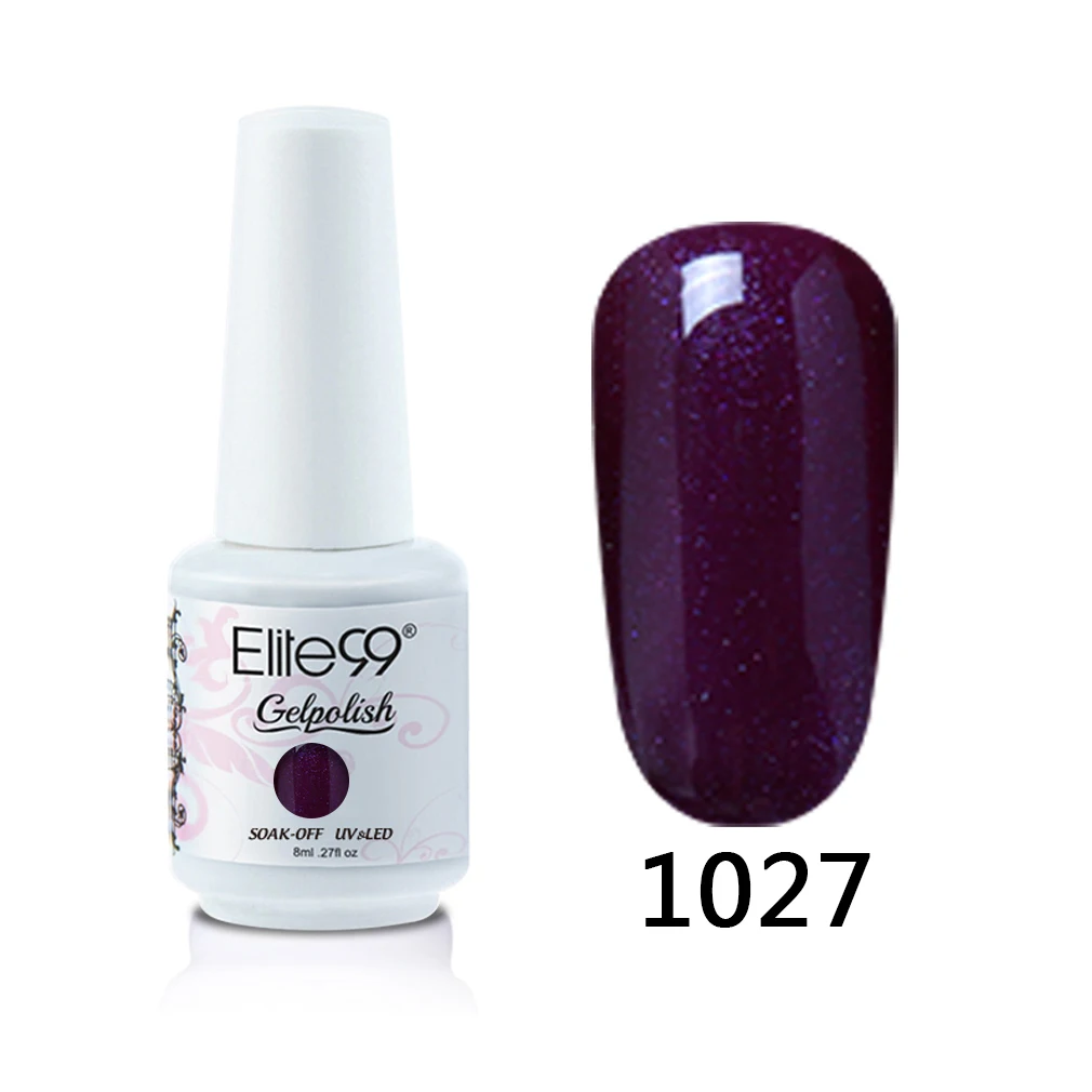 Elite99 8 мл Гель-лак для ногтей винно-Красного цвета УФ-Гель-лак замачиваемый Vernis полуперманентный Гель-лак для ногтей - Цвет: 1027