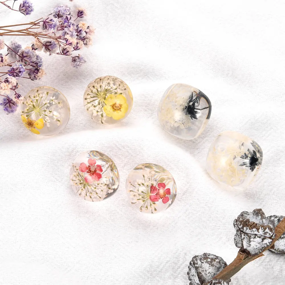 Новые креативные серьги в виде сухих цветов, серьги-гвоздики с натуральными цветами, прозрачные акриловые круглые серьги для женщин, свадебные ювелирные изделия