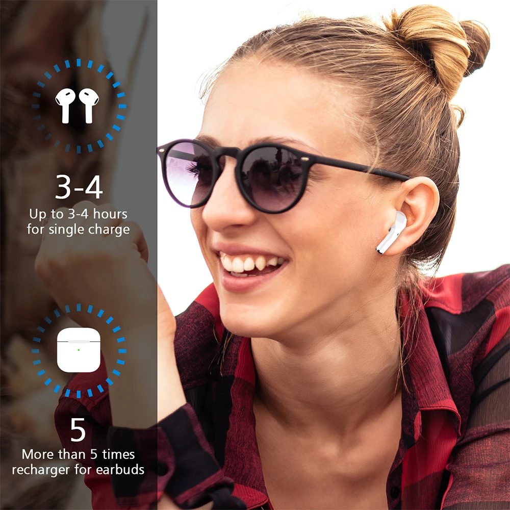 TWS Wireless Headphones Detect Sensor Bluetooth 5 0 earphones Touch Control 9D Stereo Sound Mini sport Headset for Smart Phone