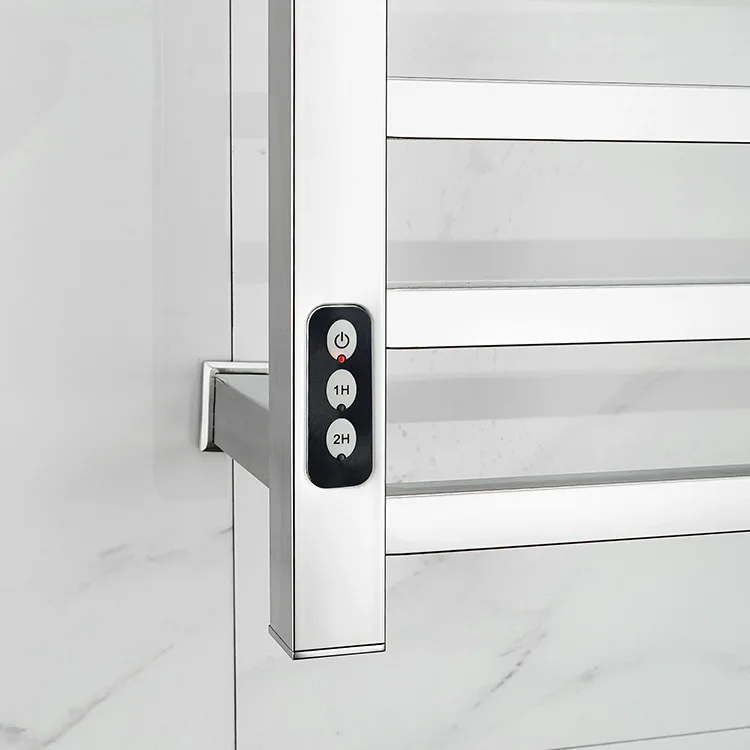 

Electric Heated Towel Rail Sanitary Ware Drying Rack 304 Stainless Steel Bathroom Towel Rack Storage Shelf with Set Timer/time C