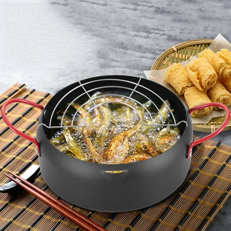 Kitchen Deep Frying Pot Thermometer Tempura Fryer Pan Temperature
