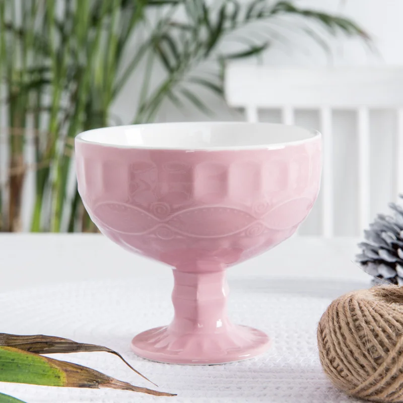 CHANSHOVA креативный керамический Кубок для мороженого чаша для молочного коктейля миска для йогурта миска для десерта миска для супа миска для овсяной каши чаши керамическая чаша - Цвет: 12