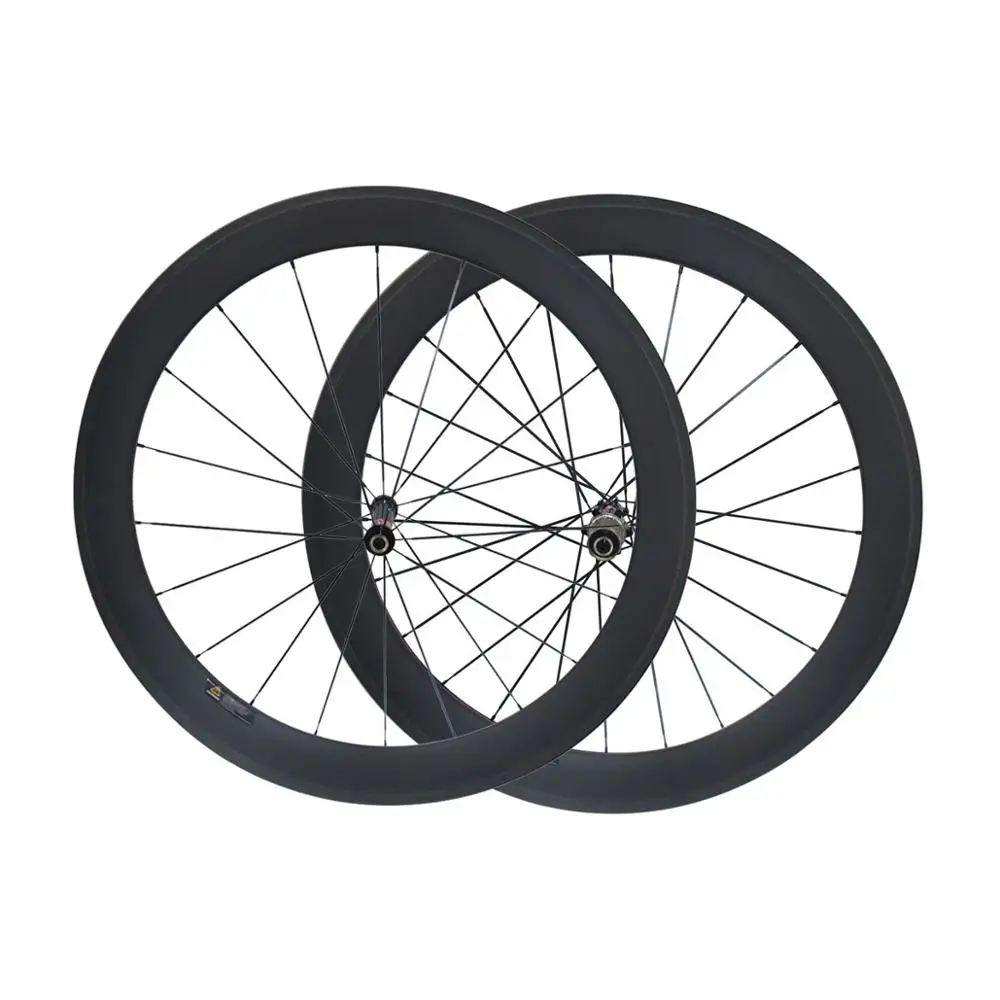 Cheap CSC 55mmx23 Clincher Carbon Bicycle Wheelset Novatec AS511SB FS522SB hub Road bike wheels 0