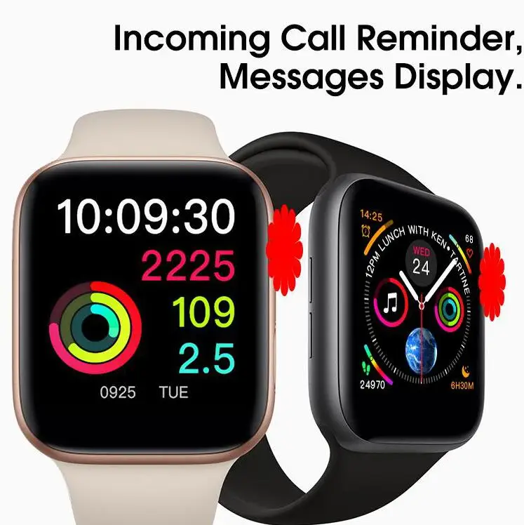 Heart rate monitor ECG Smart Watch 1:1 44mm Series 4 Bluetooth SmartWatch IWO 8 For iPhone XS 5 6 7 8 Android phone