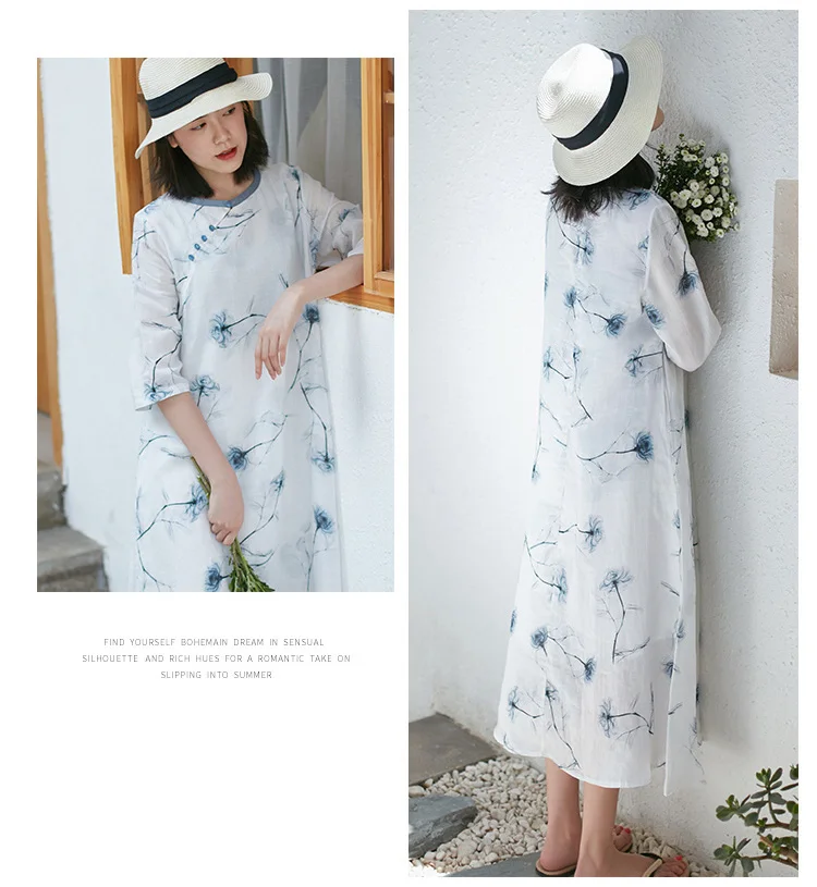Frauen Sommer повседневное Kurzarm Langes пластина Кнопка цветочный принт Макси Kleid Rollkragen Elegante Kleider Vestido